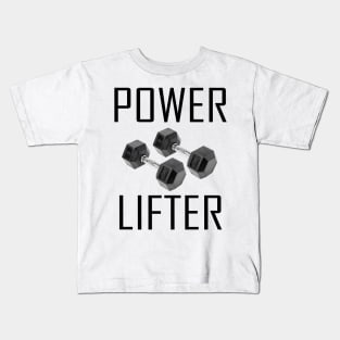 Power lifter dumbbells Kids T-Shirt